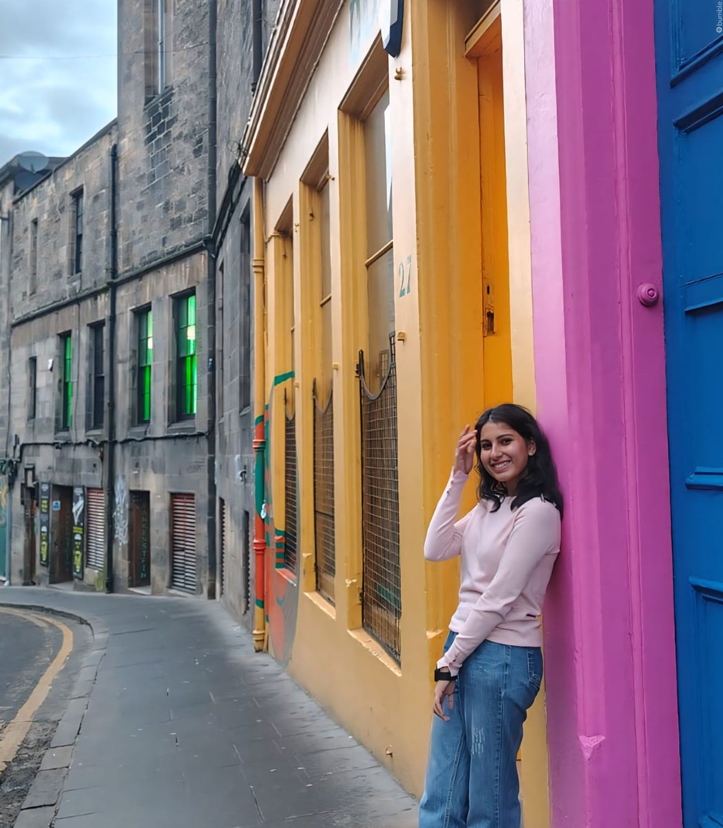 Her photo in Edinburgh streets